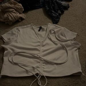 Women's white V-Neck Top